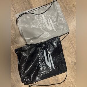 Skechers SET OF 2 Black and Gray Drawstring Backpacks !!!